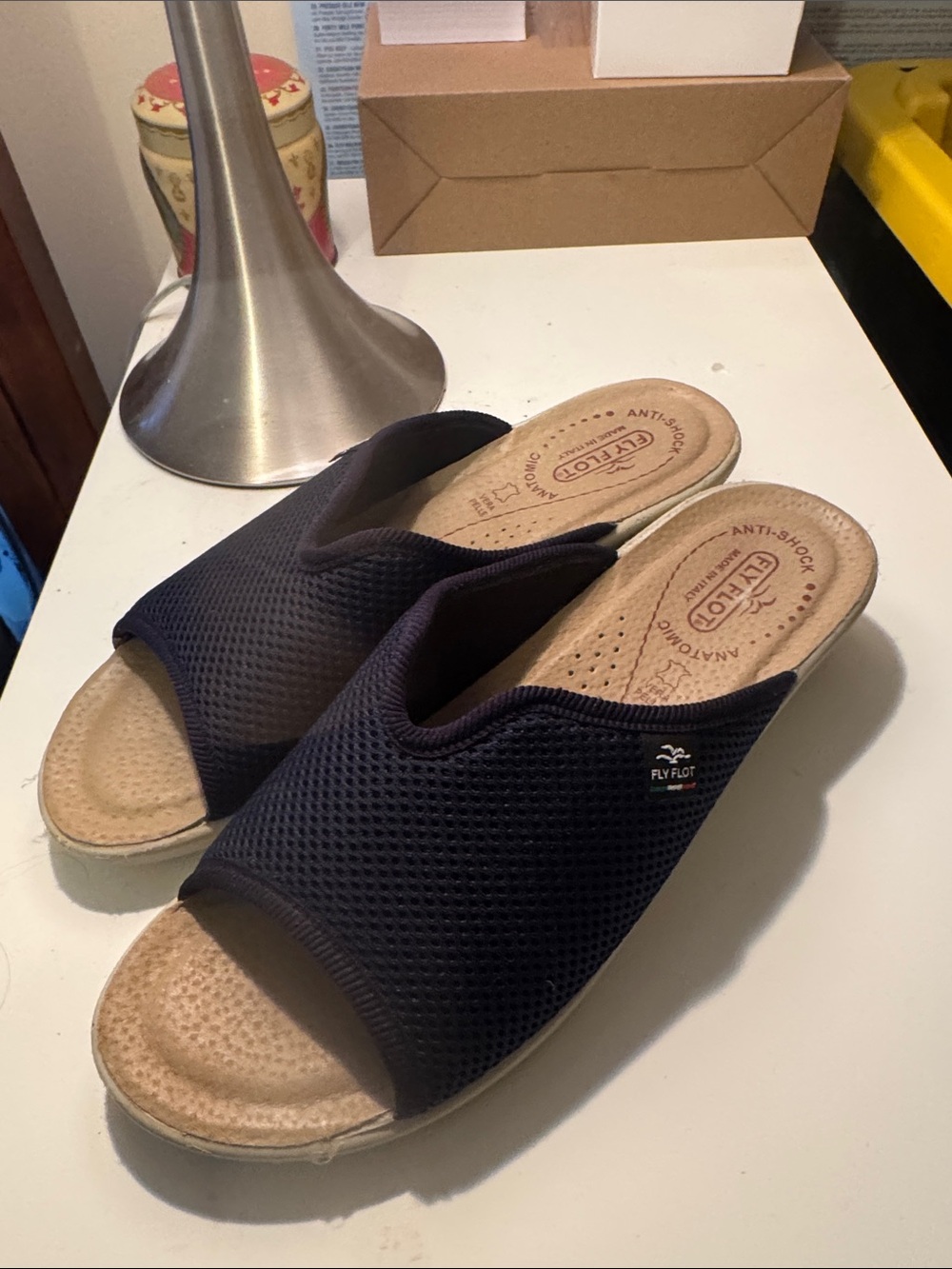 Fly flot Women's Navy Comfort Slide Sandals